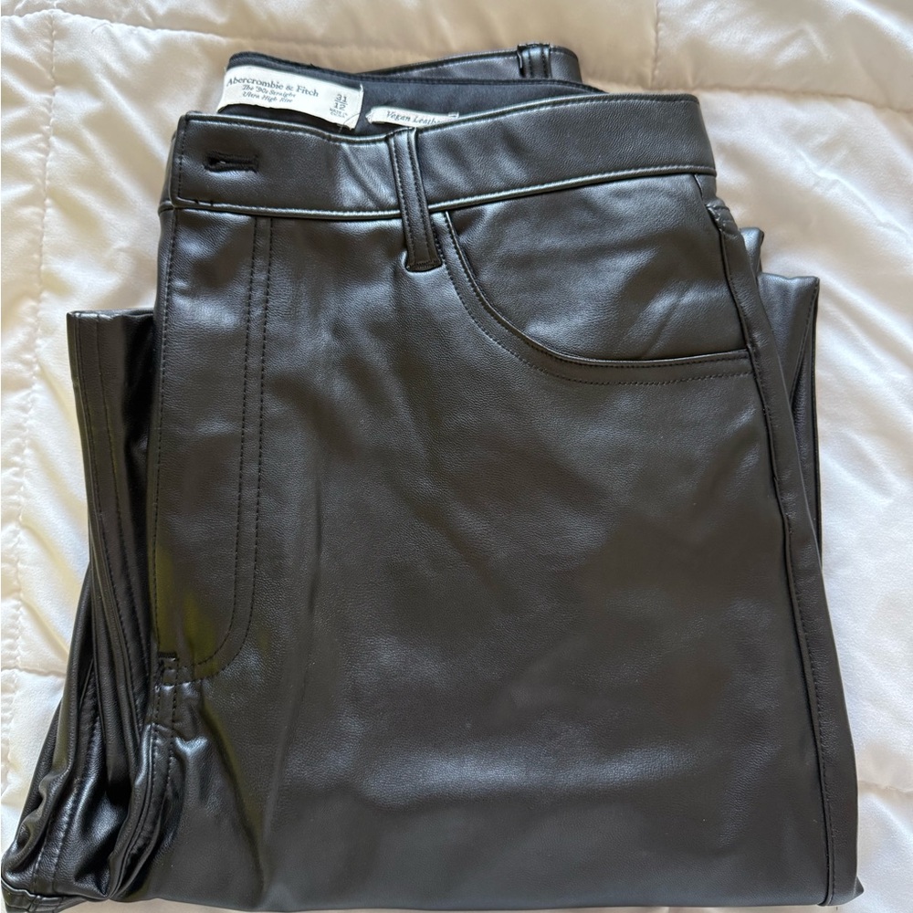 Abercrombie & Fitch Women’s Vegan Leather 90s Straight Pants